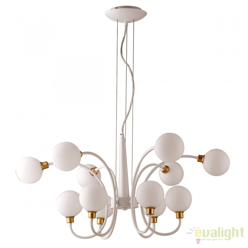 Candelabru design modern cu 12 brate AIDA I-AIDA-S12 FE, Candelabre si Lustre moderne⭐ modele elegante de lux pentru dormitor living, bucatarie.✅DeSiGn decorativ unic!❤️Promotii lampi❗ ➽www.evalight.ro. Alege corpuri de iluminat suspendate pt interior stil modern, suspensii de tip pendule cu cristale, abajur material textil, lemn, metal, sticla, bec tip lumanare Edison sau LED, ieftine de calitate deosebita la cel mai bun pret.

 a