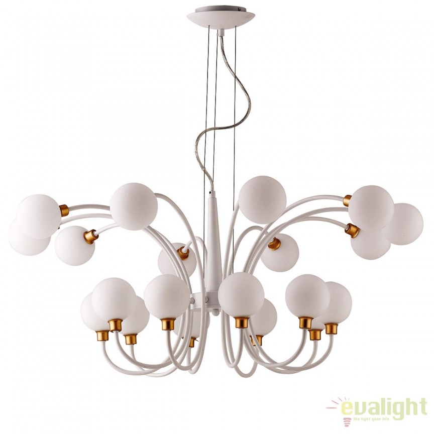 Candelabru design modern cu 20 brate AIDA I-AIDA-S20 FE, Candelabre si Lustre moderne elegante⭐ modele clasice de lux pentru living, bucatarie si dormitor.✅ DeSiGn actual Top 2020!❤️Promotii lampi❗ ➽ www.evalight.ro. Oferte corpuri de iluminat suspendate pt camere de interior (înalte), suspensii (lungi) de tip lustre si candelabre, pendule decorative stil modern, clasic, rustic, baroc, scandinav, retro sau vintage, aplicate pe perete sau de tavan, cu cristale, abajur din material textil, lemn, metal, sticla, bec Edison sau LED, ieftine de calitate deosebita la cel mai bun pret. a