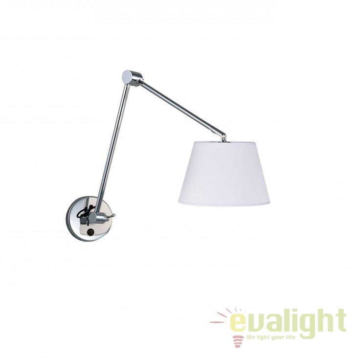 Aplica perete cu brat articulat ADAM S WH, Aplice de perete moderne, LED⭐ modele potrivite pentru iluminat living dormitor, bucatarie, hol.✅DeSiGn decorativ actual unic!❤️Promotii lampi❗ ➽www.evalight.ro. Alege corpuri de iluminat interior elegante de tip lustre aplicate de perete si tavan pt camere casa, ieftine si de lux, calitate deosebita la cel mai bun pret. a