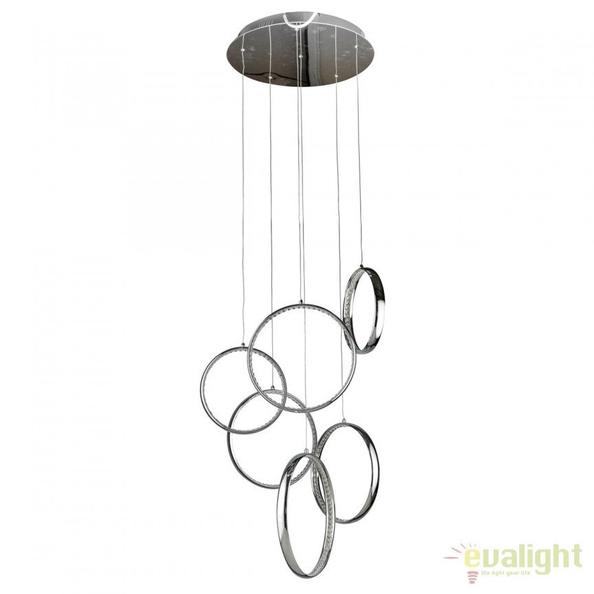 Lustra LED design modern Ø100cm OLIMP, Candelabre si Lustre moderne elegante⭐ modele clasice de lux pentru living, bucatarie si dormitor.✅ DeSiGn actual Top 2020!❤️Promotii lampi❗ ➽ www.evalight.ro. Oferte corpuri de iluminat suspendate pt camere de interior (înalte), suspensii (lungi) de tip lustre si candelabre, pendule decorative stil modern, clasic, rustic, baroc, scandinav, retro sau vintage, aplicate pe perete sau de tavan, cu cristale, abajur din material textil, lemn, metal, sticla, bec Edison sau LED, ieftine de calitate deosebita la cel mai bun pret. a