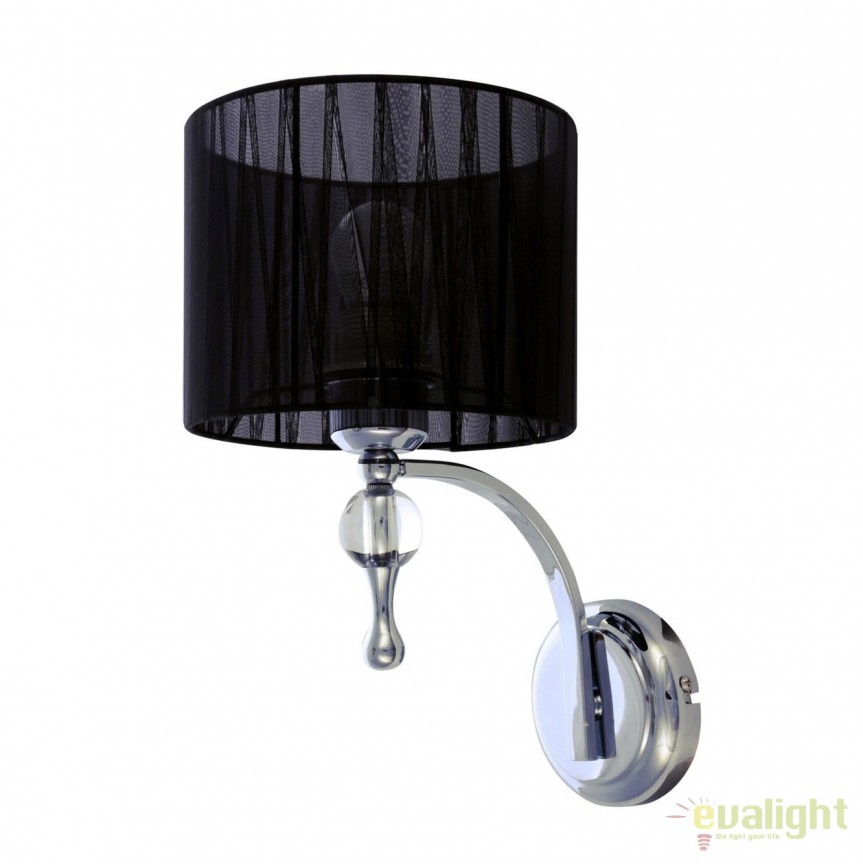 Aplica perete design elegant Impress Black, Candelabre si Lustre moderne elegante⭐ modele clasice de lux pentru living, bucatarie si dormitor.✅ DeSiGn actual Top 2020!❤️Promotii lampi❗ ➽ www.evalight.ro. Oferte corpuri de iluminat suspendate pt camere de interior (înalte), suspensii (lungi) de tip lustre si candelabre, pendule decorative stil modern, clasic, rustic, baroc, scandinav, retro sau vintage, aplicate pe perete sau de tavan, cu cristale, abajur din material textil, lemn, metal, sticla, bec Edison sau LED, ieftine de calitate deosebita la cel mai bun pret. a