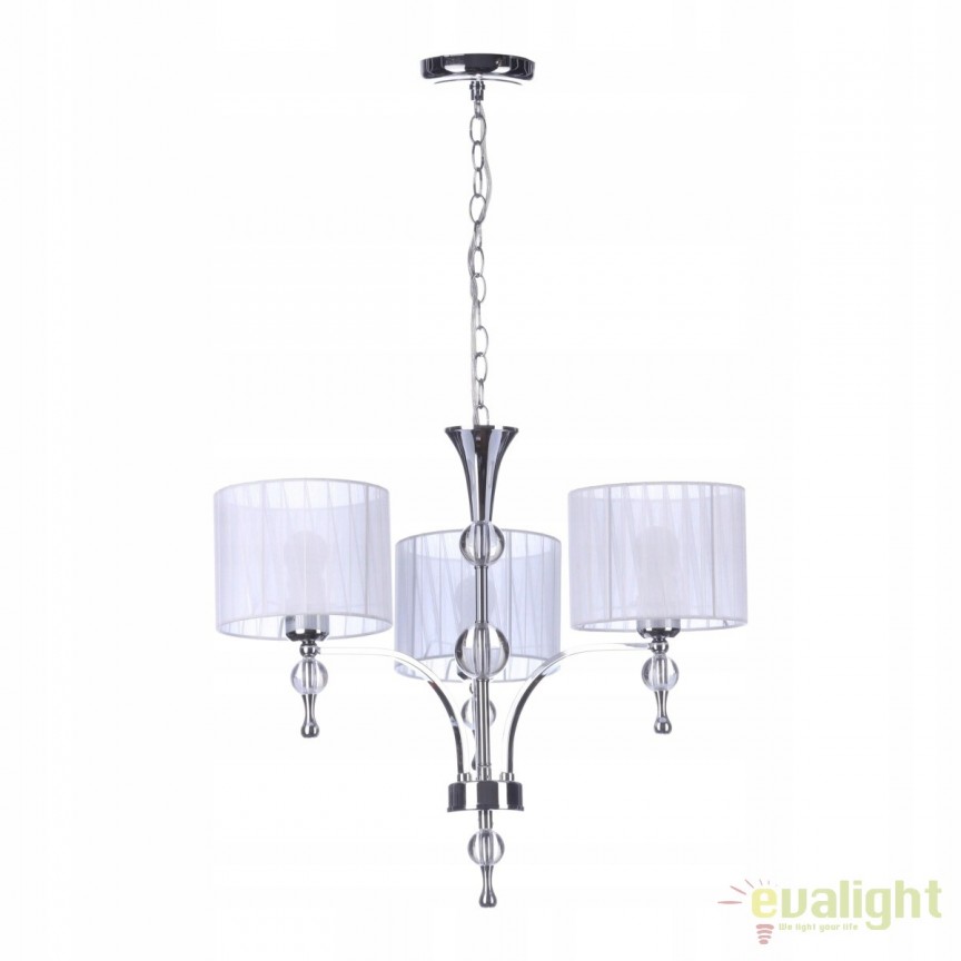 Candelabru design elegant Impress 3 White, Candelabre si Lustre moderne elegante⭐ modele clasice de lux pentru living, bucatarie si dormitor.✅ DeSiGn actual Top 2020!❤️Promotii lampi❗ ➽ www.evalight.ro. Oferte corpuri de iluminat suspendate pt camere de interior (înalte), suspensii (lungi) de tip lustre si candelabre, pendule decorative stil modern, clasic, rustic, baroc, scandinav, retro sau vintage, aplicate pe perete sau de tavan, cu cristale, abajur din material textil, lemn, metal, sticla, bec Edison sau LED, ieftine de calitate deosebita la cel mai bun pret. a