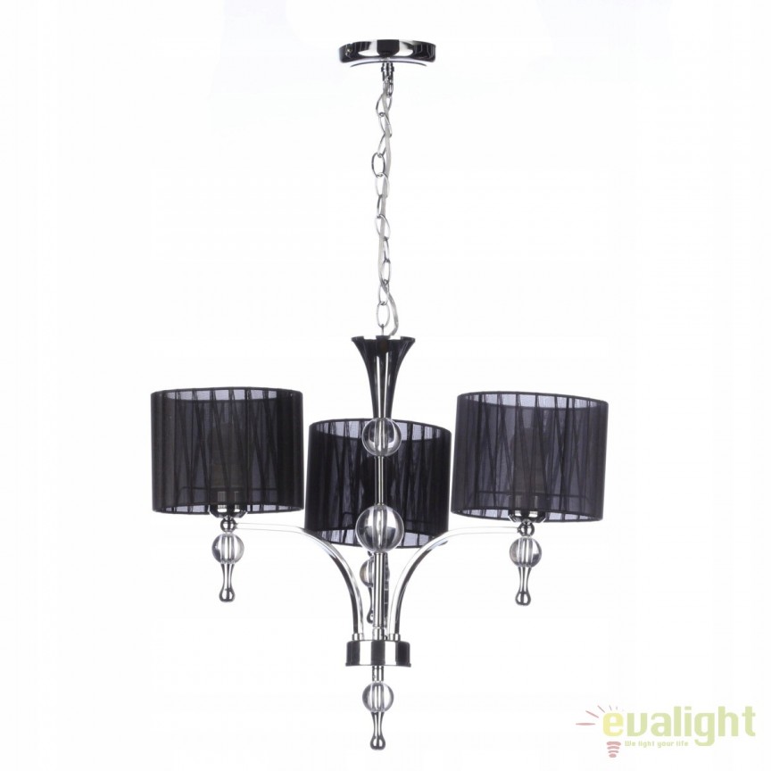 Candelabru design elegant Impress 3 Black, Candelabre si Lustre moderne elegante⭐ modele clasice de lux pentru living, bucatarie si dormitor.✅ DeSiGn actual Top 2020!❤️Promotii lampi❗ ➽ www.evalight.ro. Oferte corpuri de iluminat suspendate pt camere de interior (înalte), suspensii (lungi) de tip lustre si candelabre, pendule decorative stil modern, clasic, rustic, baroc, scandinav, retro sau vintage, aplicate pe perete sau de tavan, cu cristale, abajur din material textil, lemn, metal, sticla, bec Edison sau LED, ieftine de calitate deosebita la cel mai bun pret. a