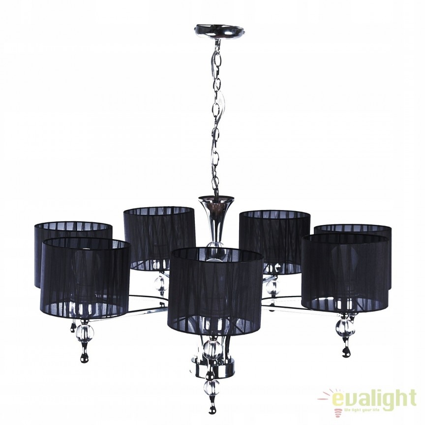 Candelabru design elegant Impress 7 Black, Candelabre si Lustre moderne elegante⭐ modele clasice de lux pentru living, bucatarie si dormitor.✅ DeSiGn actual Top 2020!❤️Promotii lampi❗ ➽ www.evalight.ro. Oferte corpuri de iluminat suspendate pt camere de interior (înalte), suspensii (lungi) de tip lustre si candelabre, pendule decorative stil modern, clasic, rustic, baroc, scandinav, retro sau vintage, aplicate pe perete sau de tavan, cu cristale, abajur din material textil, lemn, metal, sticla, bec Edison sau LED, ieftine de calitate deosebita la cel mai bun pret. a