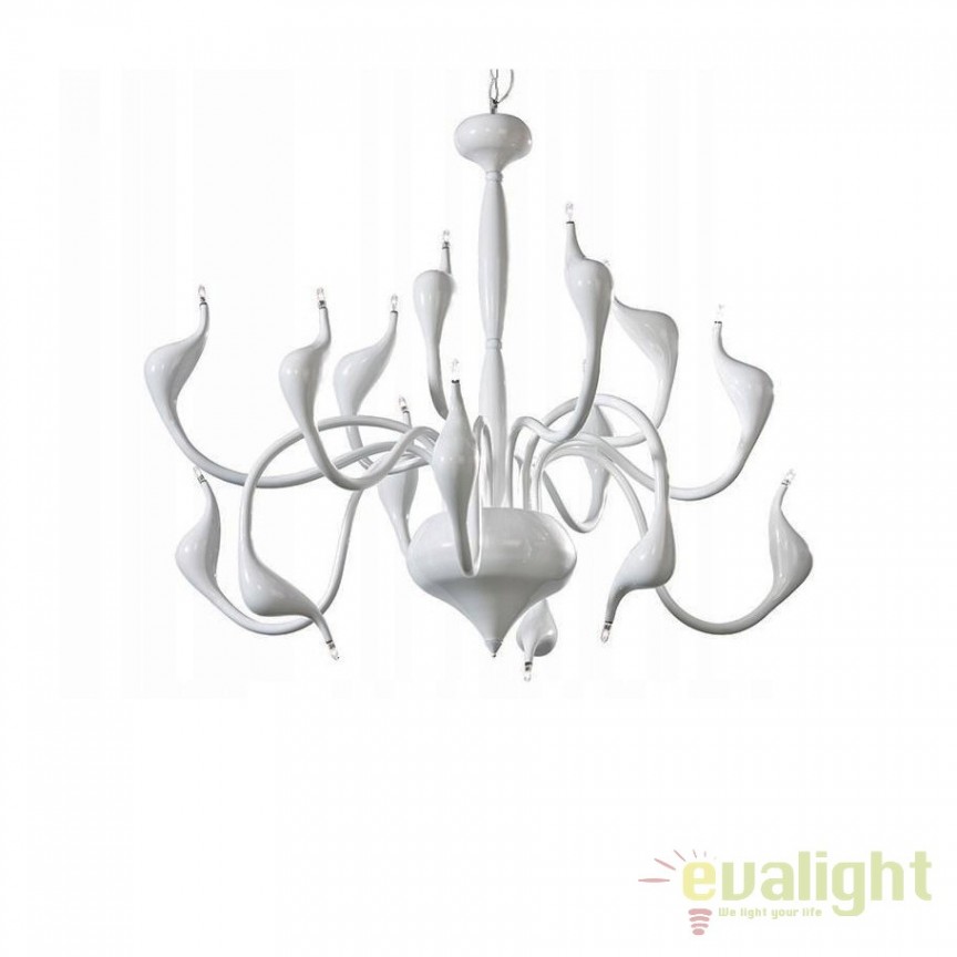 Lustra design modern Snake 2 white, Candelabre si Lustre moderne⭐ modele elegante de lux pentru dormitor living, bucatarie.✅DeSiGn decorativ unic!❤️Promotii lampi❗ ➽www.evalight.ro. Alege corpuri de iluminat suspendate pt interior stil modern, suspensii de tip pendule cu cristale, abajur material textil, lemn, metal, sticla, bec tip lumanare Edison sau LED, ieftine de calitate deosebita la cel mai bun pret.

 a