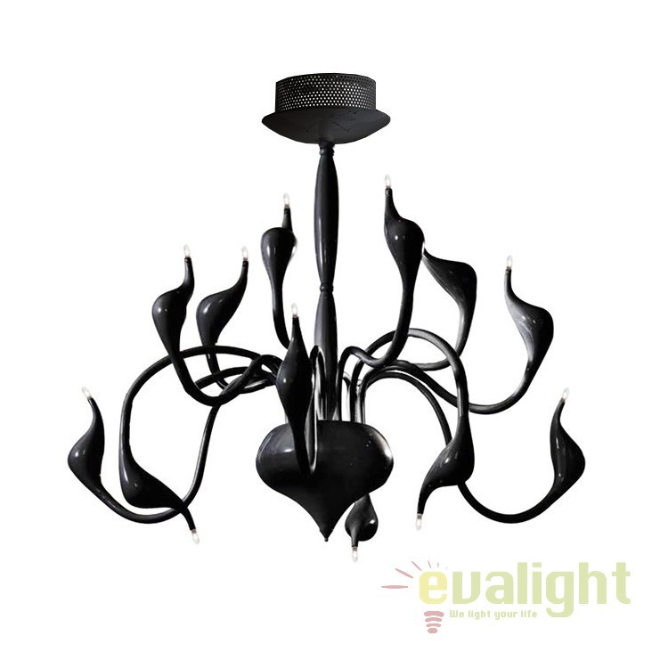 Lustra design modern Snake black, Candelabre si Lustre moderne elegante⭐ modele clasice de lux pentru living, bucatarie si dormitor.✅ DeSiGn actual Top 2020!❤️Promotii lampi❗ ➽ www.evalight.ro. Oferte corpuri de iluminat suspendate pt camere de interior (înalte), suspensii (lungi) de tip lustre si candelabre, pendule decorative stil modern, clasic, rustic, baroc, scandinav, retro sau vintage, aplicate pe perete sau de tavan, cu cristale, abajur din material textil, lemn, metal, sticla, bec Edison sau LED, ieftine de calitate deosebita la cel mai bun pret. a