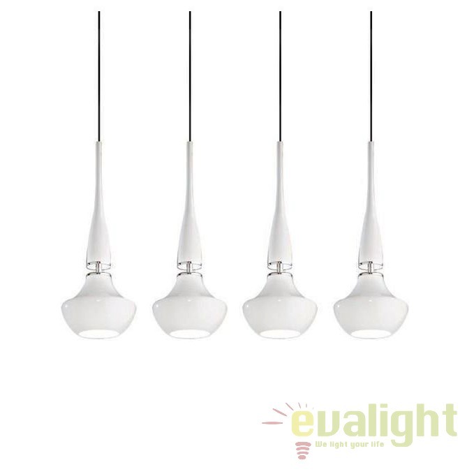 Lustra moderna Tasos 4 white, Candelabre si Lustre moderne elegante⭐ modele clasice de lux pentru living, bucatarie si dormitor.✅ DeSiGn actual Top 2020!❤️Promotii lampi❗ ➽ www.evalight.ro. Oferte corpuri de iluminat suspendate pt camere de interior (înalte), suspensii (lungi) de tip lustre si candelabre, pendule decorative stil modern, clasic, rustic, baroc, scandinav, retro sau vintage, aplicate pe perete sau de tavan, cu cristale, abajur din material textil, lemn, metal, sticla, bec Edison sau LED, ieftine de calitate deosebita la cel mai bun pret. a