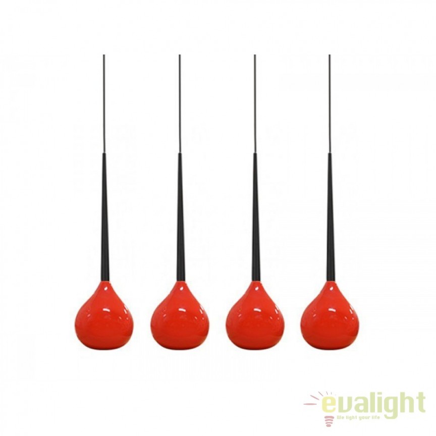 Lustra moderna Aga 4 Red/BK, Candelabre si Lustre moderne elegante⭐ modele clasice de lux pentru living, bucatarie si dormitor.✅ DeSiGn actual Top 2020!❤️Promotii lampi❗ ➽ www.evalight.ro. Oferte corpuri de iluminat suspendate pt camere de interior (înalte), suspensii (lungi) de tip lustre si candelabre, pendule decorative stil modern, clasic, rustic, baroc, scandinav, retro sau vintage, aplicate pe perete sau de tavan, cu cristale, abajur din material textil, lemn, metal, sticla, bec Edison sau LED, ieftine de calitate deosebita la cel mai bun pret. a