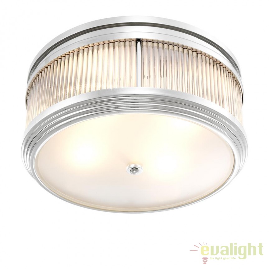 Plafoniera design LUX Rousseau nickel  112855 HZ, Candelabre si Lustre moderne elegante⭐ modele clasice de lux pentru living, bucatarie si dormitor.✅ DeSiGn actual Top 2020!❤️Promotii lampi❗ ➽ www.evalight.ro. Oferte corpuri de iluminat suspendate pt camere de interior (înalte), suspensii (lungi) de tip lustre si candelabre, pendule decorative stil modern, clasic, rustic, baroc, scandinav, retro sau vintage, aplicate pe perete sau de tavan, cu cristale, abajur din material textil, lemn, metal, sticla, bec Edison sau LED, ieftine de calitate deosebita la cel mai bun pret. a