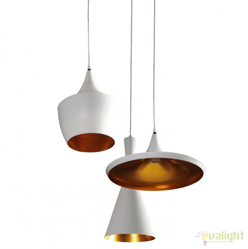 Lustra retro design industrial MIX alb/auriu, Candelabre si Lustre moderne elegante⭐ modele clasice de lux pentru living, bucatarie si dormitor.✅ DeSiGn actual Top 2020!❤️Promotii lampi❗ ➽ www.evalight.ro. Oferte corpuri de iluminat suspendate pt camere de interior (înalte), suspensii (lungi) de tip lustre si candelabre, pendule decorative stil modern, clasic, rustic, baroc, scandinav, retro sau vintage, aplicate pe perete sau de tavan, cu cristale, abajur din material textil, lemn, metal, sticla, bec Edison sau LED, ieftine de calitate deosebita la cel mai bun pret. a