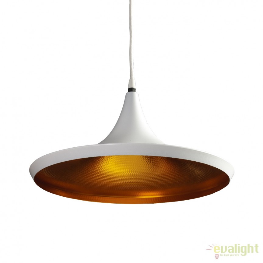 Lustra / Pendul metal design retro CHINK alb/auriu, Candelabre si Lustre moderne elegante⭐ modele clasice de lux pentru living, bucatarie si dormitor.✅ DeSiGn actual Top 2020!❤️Promotii lampi❗ ➽ www.evalight.ro. Oferte corpuri de iluminat suspendate pt camere de interior (înalte), suspensii (lungi) de tip lustre si candelabre, pendule decorative stil modern, clasic, rustic, baroc, scandinav, retro sau vintage, aplicate pe perete sau de tavan, cu cristale, abajur din material textil, lemn, metal, sticla, bec Edison sau LED, ieftine de calitate deosebita la cel mai bun pret. a