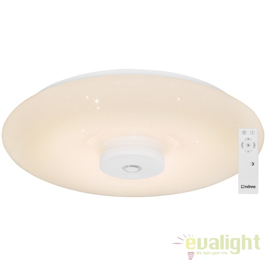 Plafoniera LED cu detector de fum si telecomanda Modena 1221923 NV, Lustre LED cu telecomanda, dimabile⭐ modele moderne corpuri de iluminat LED cu telecomanda.✅Lampi DeSiGn LED decorativ❗ ➽www.evalight.ro a