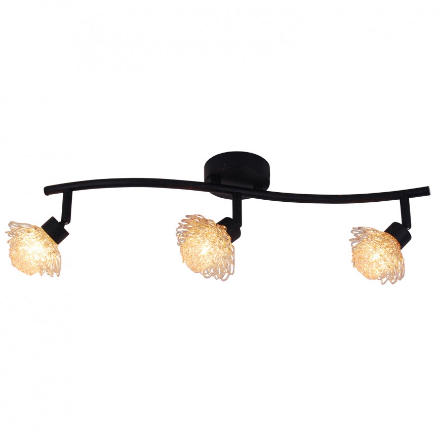 Lustra cu 3 spoturi din sticla in stilul florentin Flower 1151414 NV, Promotii lustre, reduceri⭐ corpuri de iluminat, mobila si decoratiuni de interior si exterior.⭕Oferte Pret redus online ➽ www.evalight.ro❗ a