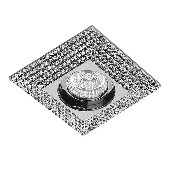 Spot incastrat tavan/plafon cu cristale PIRAMIDE XL crom, Spoturi incastrate tavan / perete, LED⭐ modele moderne pentru baie, living, dormitor, bucatarie, hol.✅Design decorativ unic!❤️Promotii lampi❗ ➽ www.evalight.ro. Alege corpuri de iluminat interior de tip spot-uri incastrabile cu LED, cu lumina calda, alba rece sau neutra, montare in tavanul fals rigips, mobila, pardoseala, beton, ieftine de calitate la cel mai bun pret. a