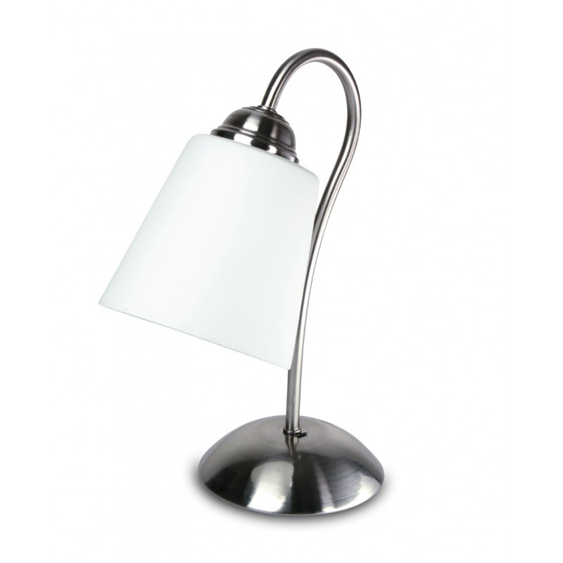 Veioza / Lampa de masa stil clasic 1162 nickel/alb, Veioze clasice de masa⭐ modele elegante inalte potrivite pentru noptiere dormitor, living, birou.✅DeSiGn decorativ de lux unic!❤️Promotii lampi❗ ➽ www.evalight.ro. Alege oferte la colectile NOI de corpuri de iluminat interior tip veioze cu picior inalt pt citit cu reader LED, aspect vintage deosebit, abajur din material textil, cristal, sticla, lemn, metalic, ceramica cu flori, ieftine de calitate la cel mai bun pret. a