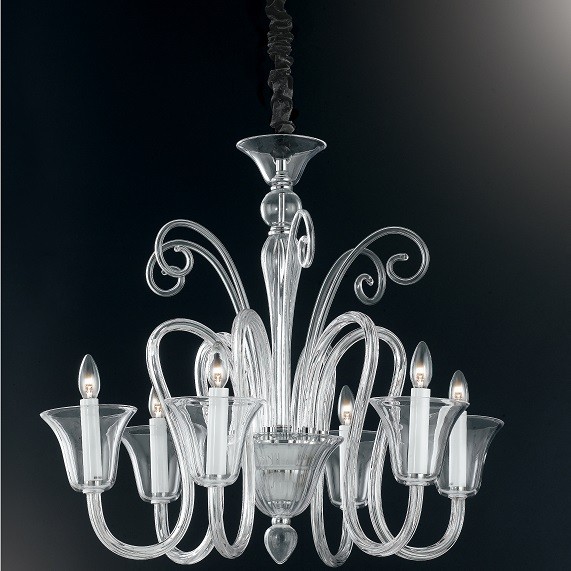 Candelabru cu 6 brate din sticla transparenta, design elegant Palace I-PALACE/6 FE, Candelabre si Lustre moderne⭐ modele elegante de lux pentru dormitor living, bucatarie.✅DeSiGn decorativ unic!❤️Promotii lampi❗ ➽www.evalight.ro. Alege corpuri de iluminat suspendate pt interior stil modern, suspensii de tip pendule cu cristale, abajur material textil, lemn, metal, sticla, bec tip lumanare Edison sau LED, ieftine de calitate deosebita la cel mai bun pret.

 a