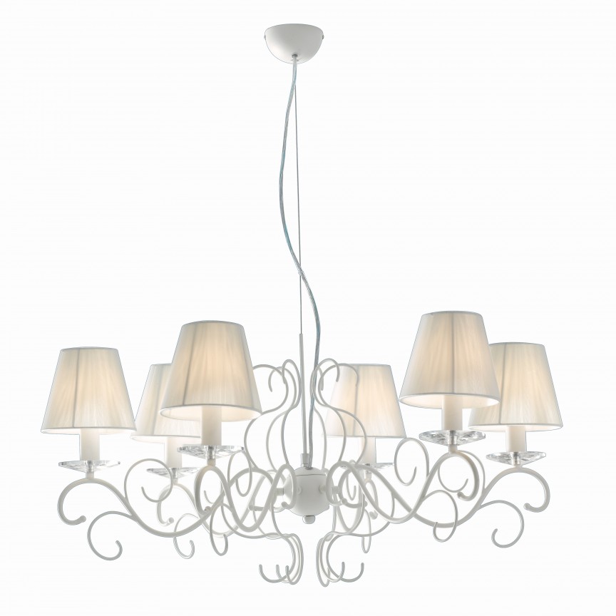 Candelabru alb cu 6 brate Perla I-PERLA/6 FE, Candelabre clasice / Lustre si Pendule⭐ modele elegante de lux pentru iluminat living, dormitor, bucatarie.✅DeSiGn decorativ unic!❤️Promotii❗ Lustre clasice ➽ www.evalight.ro. Alege oferte la colectii NOI de corpuri de iluminat pt interior în stil clasic, industrial, retro sau vintage, lampi suspendate deosebite de tip suspensii, decorate cu margele cu cristal, abajur textil, de sticla, becuri normale tip lumanare cu filament sau LED, ieftine de calitate la cel mai bun pret. a