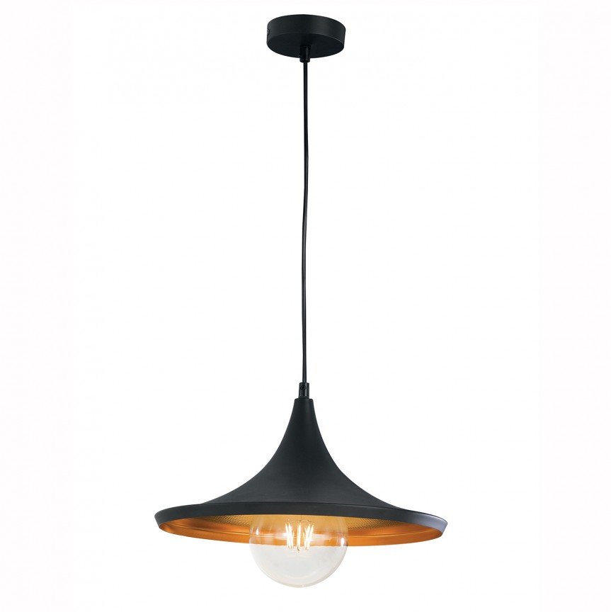 Pendul modern diametru 35cm, Broadway negru/ cupru, Candelabre si Lustre moderne elegante⭐ modele clasice de lux pentru living, bucatarie si dormitor.✅ DeSiGn actual Top 2020!❤️Promotii lampi❗ ➽ www.evalight.ro. Oferte corpuri de iluminat suspendate pt camere de interior (înalte), suspensii (lungi) de tip lustre si candelabre, pendule decorative stil modern, clasic, rustic, baroc, scandinav, retro sau vintage, aplicate pe perete sau de tavan, cu cristale, abajur din material textil, lemn, metal, sticla, bec Edison sau LED, ieftine de calitate deosebita la cel mai bun pret. a