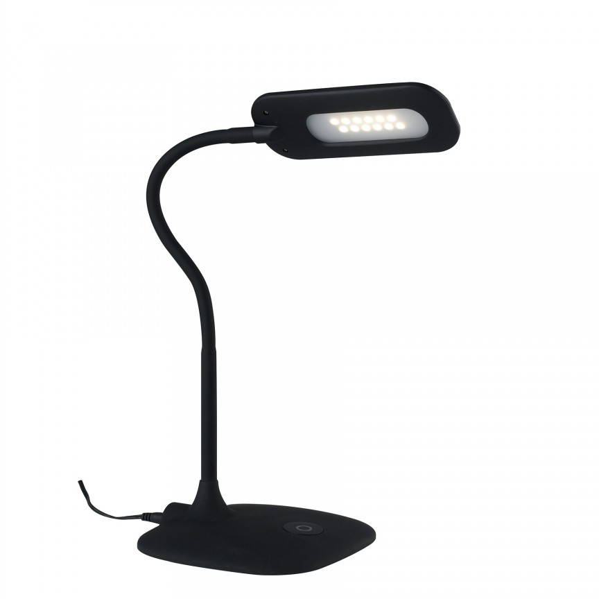 Lampa de birou LED Darwin, negru LEDT-DARWIN-BLACK FE, Veioze / Lampi cu LED, de masa & de birou⭐ modele elegante inalte pentru noptiere dormitor si living.✅DeSiGn decorativ de lux unic!❤️Promotii lampi LED❗ ➽www.evalight.ro. Alege corpuri de iluminat LED interior tip lampi cu picior inalt pt citit cu reader LED, de podea, aspect vintage deosebit cu cristal, abajur din material textil, sticla, lemn, metalic, ceramica cu flori, ieftine de calitate la cel mai bun pret. a