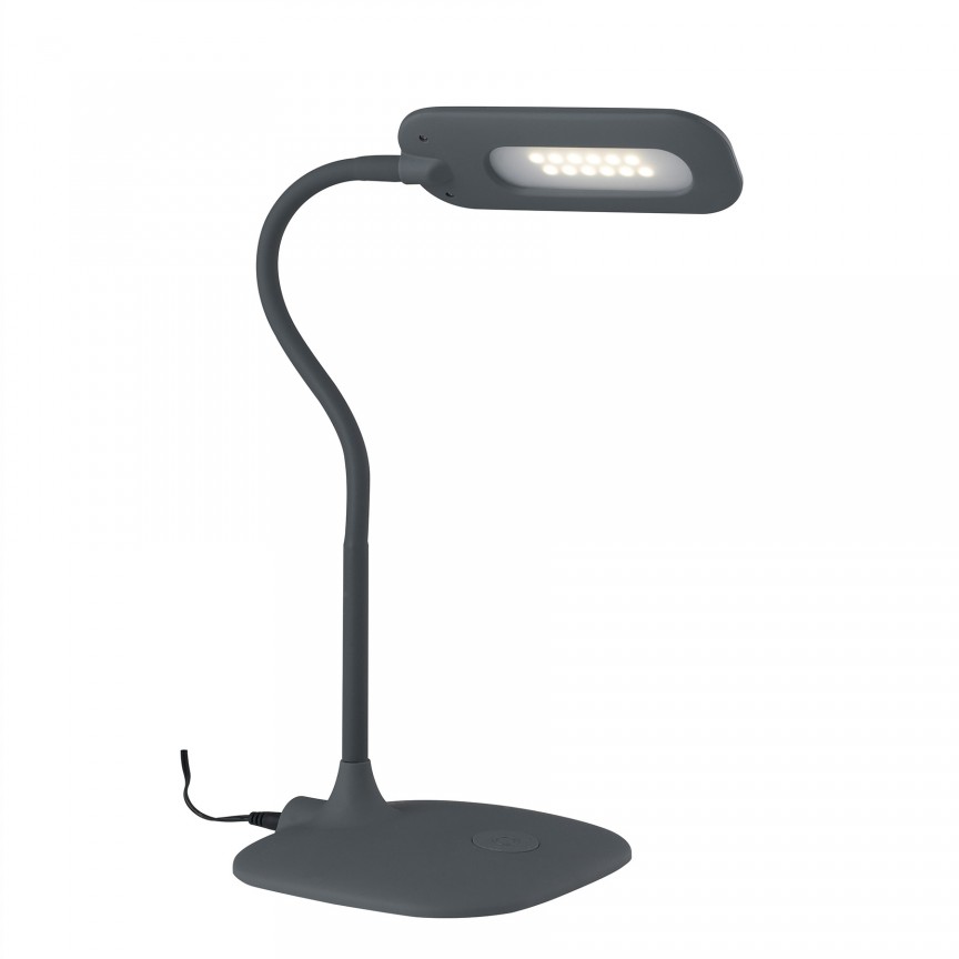 Lampa de birou LED Darwin, gri LEDT-DARWIN-GREY FE, Veioze de birou moderne, LED⭐ modele ieftine si de lux pentru iluminat birou office si copii.✅DeSiGn original de lux!❤️Promotii lampi birou❗ ➽www.evalight.ro. Alege corpuri de iluminat interior tip veioza birou living pt citit cu reader LED, stil elegant clasic, vintage sau rustic, abajur textil, metal, sticla, lemn, calitate deosebita la cel mai bun pret. a