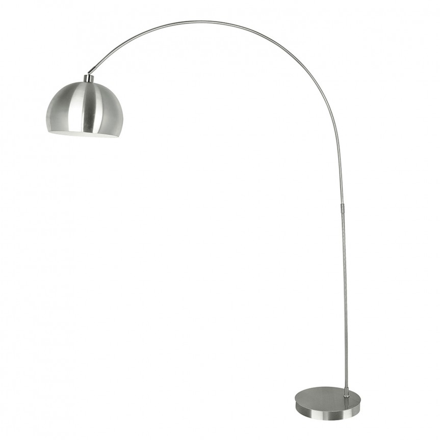 Lampadar / Lampa de podea tip arc Plaza nickel, Lampadare moderne de podea⭐ modele elegante pentru iluminat camera living dormitor.✅DeSiGn decorativ de lux unic!❤️Promotii lampi❗ ➽www.evalight.ro. Alege corpuri de iluminat de podea pt interior cu reader LED, ieftine de calitate deosebita la cel mai bun pret. a