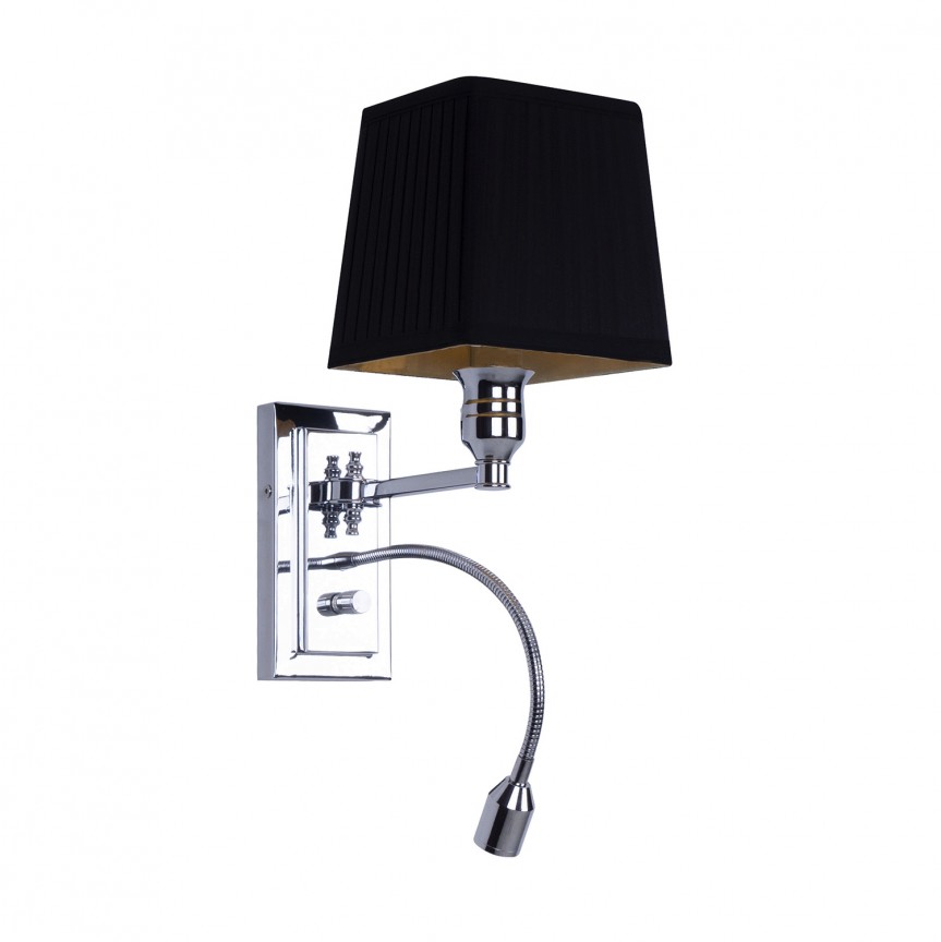 Aplica perete design elegant cu reader LED LORD W0235 MX, Candelabre si Lustre moderne elegante⭐ modele clasice de lux pentru living, bucatarie si dormitor.✅ DeSiGn actual Top 2020!❤️Promotii lampi❗ ➽ www.evalight.ro. Oferte corpuri de iluminat suspendate pt camere de interior (înalte), suspensii (lungi) de tip lustre si candelabre, pendule decorative stil modern, clasic, rustic, baroc, scandinav, retro sau vintage, aplicate pe perete sau de tavan, cu cristale, abajur din material textil, lemn, metal, sticla, bec Edison sau LED, ieftine de calitate deosebita la cel mai bun pret. a