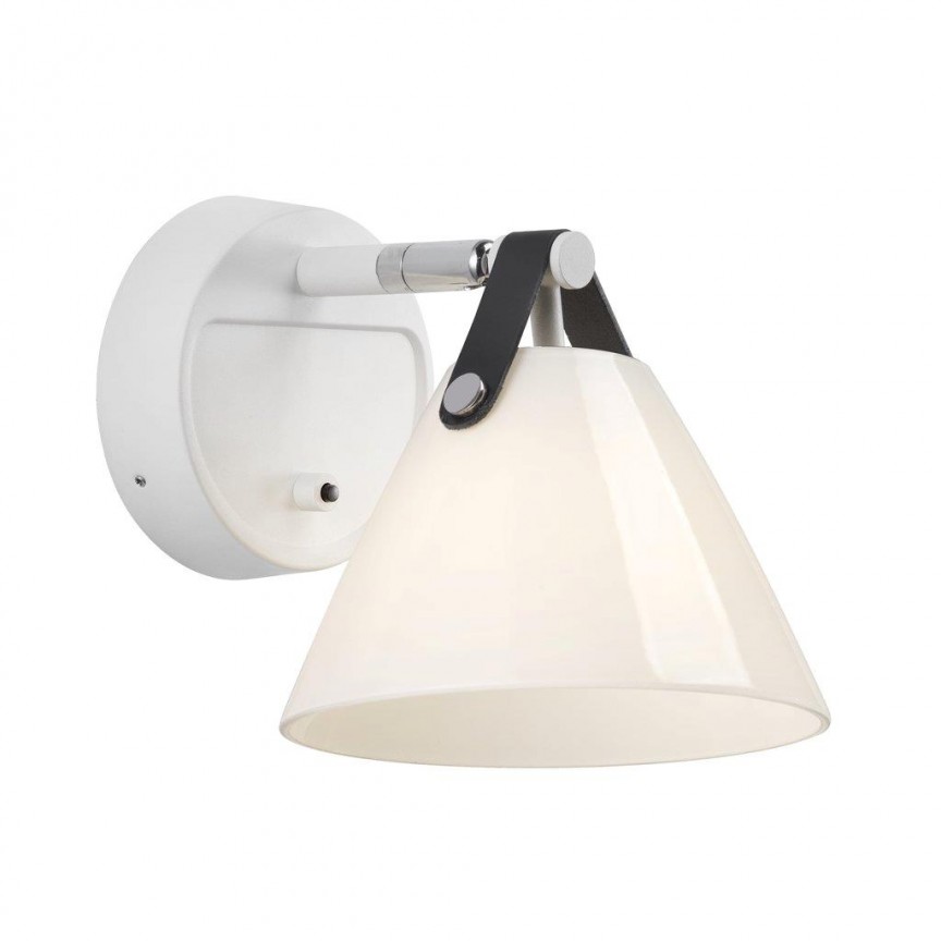 Aplica design nordic STRAP alb/ sticla alba 46241001 DFTP, Candelabre si Lustre moderne elegante⭐ modele clasice de lux pentru living, bucatarie si dormitor.✅ DeSiGn actual Top 2020!❤️Promotii lampi❗ ➽ www.evalight.ro. Oferte corpuri de iluminat suspendate pt camere de interior (înalte), suspensii (lungi) de tip lustre si candelabre, pendule decorative stil modern, clasic, rustic, baroc, scandinav, retro sau vintage, aplicate pe perete sau de tavan, cu cristale, abajur din material textil, lemn, metal, sticla, bec Edison sau LED, ieftine de calitate deosebita la cel mai bun pret. a