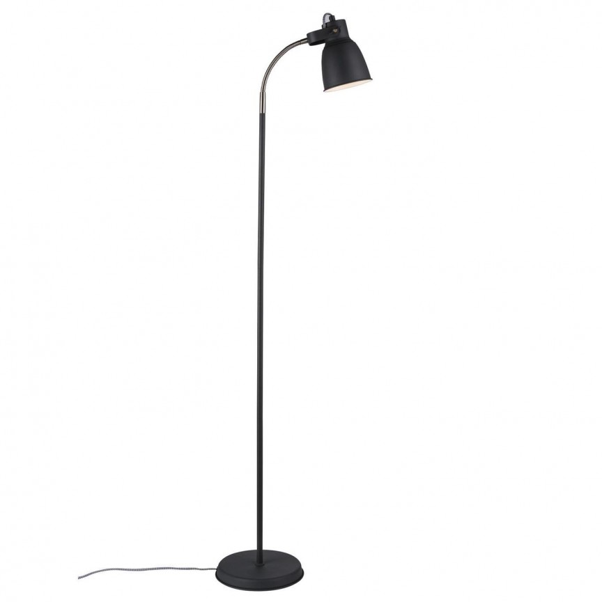 Lampadar industrial design nordic ADRIAN, negru 48824003 NL, Lampi de podea cu picior inalt⭐ lampadare moderne retro sau vintage pentru living.✅DeSiGn decorativ de lux unic!❤️Promotii lampi❗ ➽www.evalight.ro. Alege corpuri de iluminat de podea pt interior cu reader LED, clasice cu decor elegant, stil industrial din metal cu picior inalt curbat, trepied din lemn, abajur din material textil, sticla, tesatura, ieftine de calitate deosebita la cel mai bun pret. a