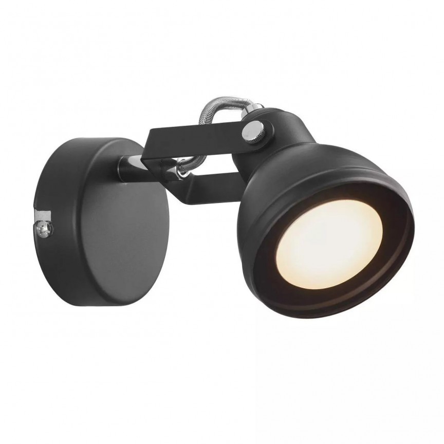 Aplica, Spot directionabil Aslak, negru 45721003 NL, Aplice aplicate perete sau tavan cu spot, LED⭐ modele moderne corpuri de iluminat tip spot-uri pe bara.✅Design decorativ unic!❤️Promotii lampi❗ ➽ www.evalight.ro. Alege aplice de iluminat interior, lustre si plafoniere cu 1 spot cu lumina LED si directie reglabila, spot orientabil cu intrerupator, simple si ieftine de calitate la cel mai bun pret. a