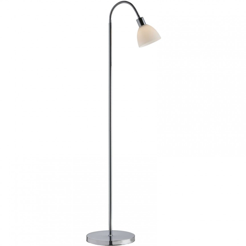 Lampadar modern cu brat flexibil Ray crom/alb 63214033 NL, Lampi de podea cu picior inalt⭐ lampadare moderne retro sau vintage pentru living.✅DeSiGn decorativ de lux unic!❤️Promotii lampi❗ ➽www.evalight.ro. Alege corpuri de iluminat de podea pt interior cu reader LED, clasice cu decor elegant, stil industrial din metal cu picior inalt curbat, trepied din lemn, abajur din material textil, sticla, tesatura, ieftine de calitate deosebita la cel mai bun pret. a