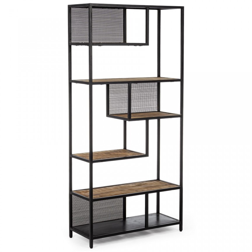 Biblioteca cu 6 rafturi design vintage RODERIC 84x35cm 0746439 BZ, Vitrine / Rafturi, moderne⭐ modele decorative de lux din lemn, metalice sau sticla pentru living.❤️Promotii mobila perete❗ ➽ www.evalight.ro. a