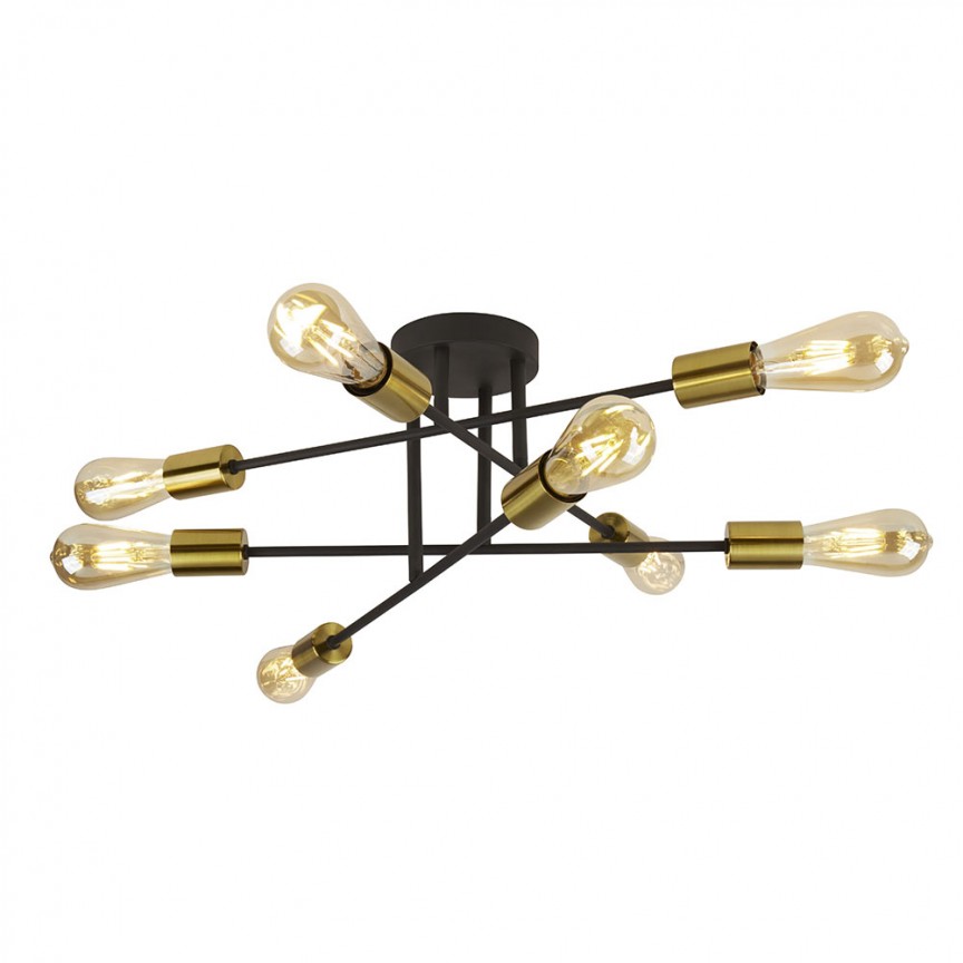 Lustra moderna design minimalist Armstrong 8L 8048-8BK SRT, Candelabre Vintage, Retro⭐ modele lustre decorative moderne pentru iluminat bucatarie, dormitor si living.✅Design elegant unic!❤️Promotii lampi❗ ➽ www.evalight.ro. Oferte la corpuri de iluminat suspendate de tip suspensii pentru camere interior, decorate in stil antichizat industrial, retro sau vintage, abajur material textil, lemn, metal, sticla, bec tip lumanare Edison sau LED, ieftine si de lux, calitate deosebita la cel mai bun pret. a