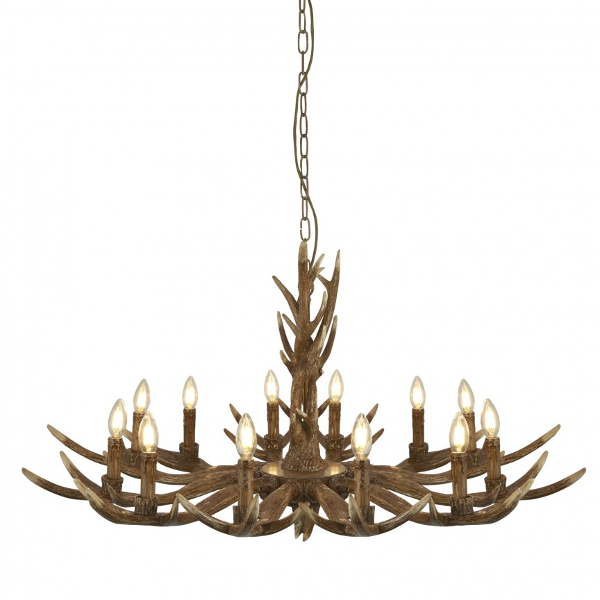 Candelabru deosebit stil rustic Stag 12L 6416-12BR SRT, Lustre rustice, lemn⭐ modele de candelabre pentru iluminat interior.✅Design decorativ în stil rustic!❤️Promotii lampi❗ ➽www.evalight.ro. Alege corpuri de iluminat rustice de tip lustra din lemn sau fier forjat, lustre suspendate si pendule pt baie, bucatarie, living, dormitor, foisoare si terase casa, ieftine si de lux, calitate la cel mai bun pret. a