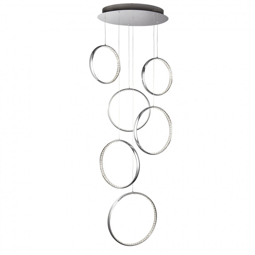 Lustra LED casa scarii design ultra-modern Rings 3166-6CC SRT, Lustre si corpuri de iluminat pentru casa scarii⭐ candelabre mari elegante de lux, decorate cu cristale, stil modern.✅DeSiGn decorativ unic❗ ➽www.evalight.ro. Alege corpuri de iluminat interior suspendate de tip suspensii, modele potrivite pt HoReCa (hotel, receptie restaurant, pensiune, bar), spatii comerciale sau case spatioase cu tavan înalt, calitate deosebita la cel mai bun pret. a