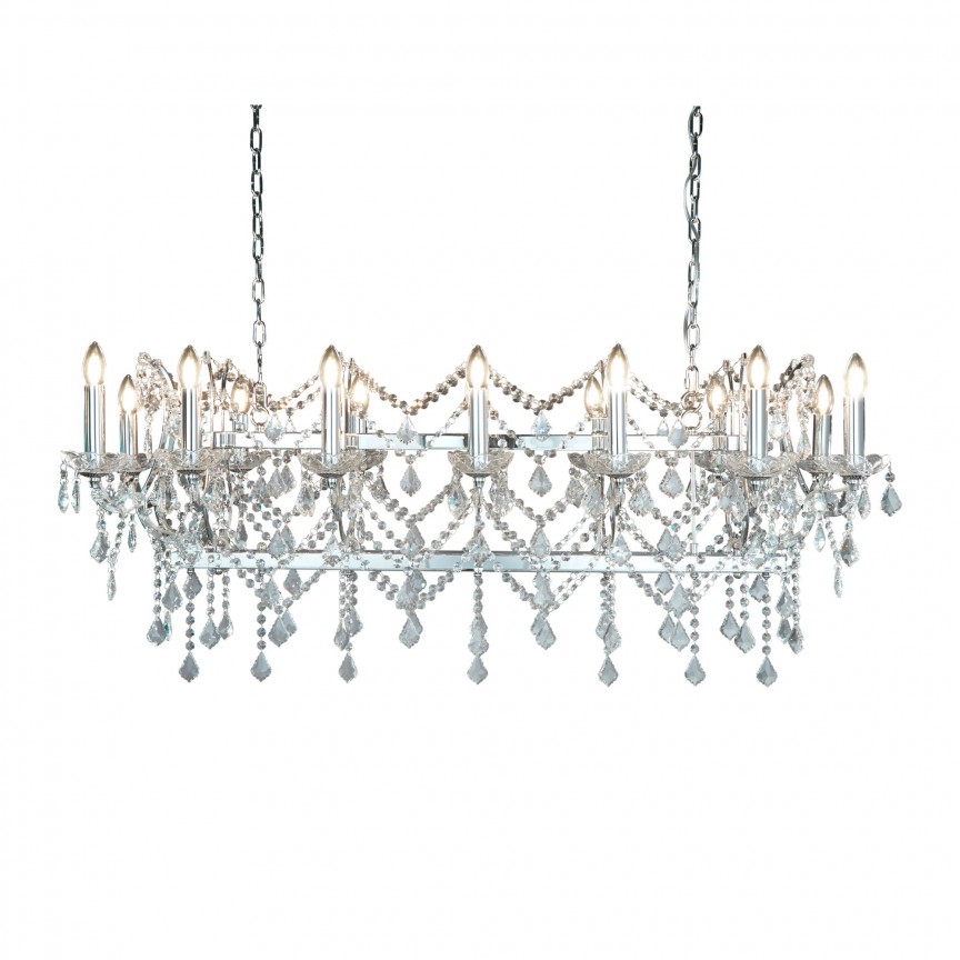 Lustra suspendata cristal design elegant Florence 14L 80614-14CC SRT, Candelabre clasice / Lustre si Pendule⭐ modele elegante de lux pentru iluminat living, dormitor, bucatarie.✅DeSiGn decorativ unic!❤️Promotii❗ Lustre clasice ➽ www.evalight.ro. Alege oferte la colectii NOI de corpuri de iluminat pt interior în stil clasic, industrial, retro sau vintage, lampi suspendate deosebite de tip suspensii, decorate cu margele cu cristal, abajur textil, de sticla, becuri normale tip lumanare cu filament sau LED, ieftine de calitate la cel mai bun pret. a