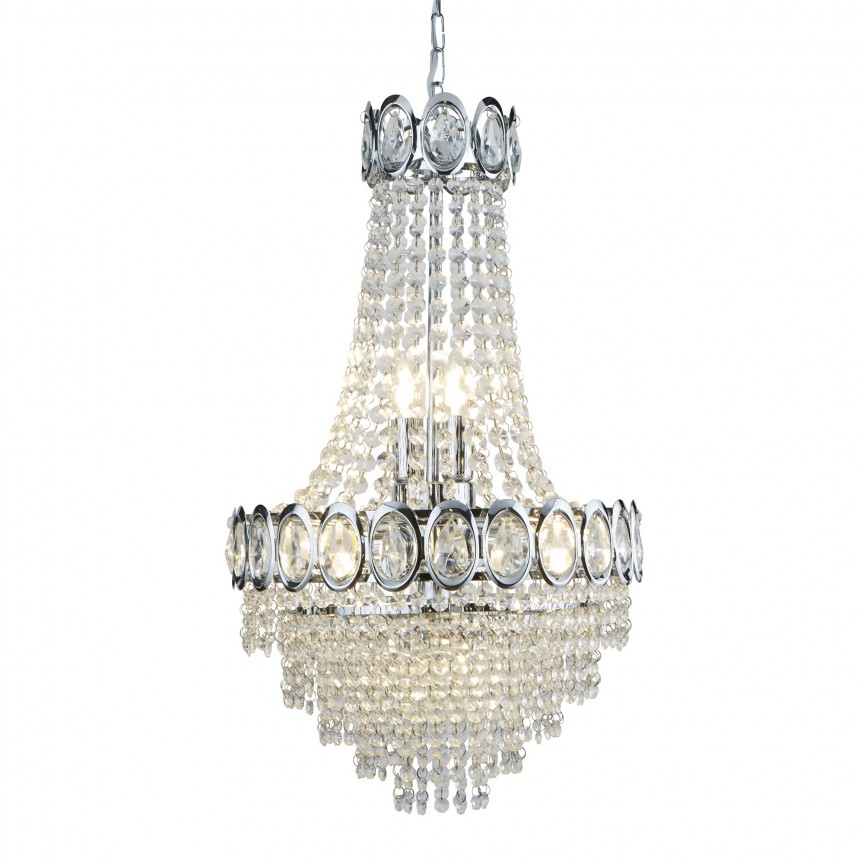 Lustra cristal design LUX Louis Philippe 6L 1611-6CC SRT, Candelabre si Lustre moderne⭐ modele elegante de lux pentru dormitor living, bucatarie.✅DeSiGn decorativ unic!❤️Promotii lampi❗ ➽www.evalight.ro. Alege corpuri de iluminat suspendate pt interior stil modern, suspensii de tip pendule cu cristale, abajur material textil, lemn, metal, sticla, bec tip lumanare Edison sau LED, ieftine de calitate deosebita la cel mai bun pret.

 a