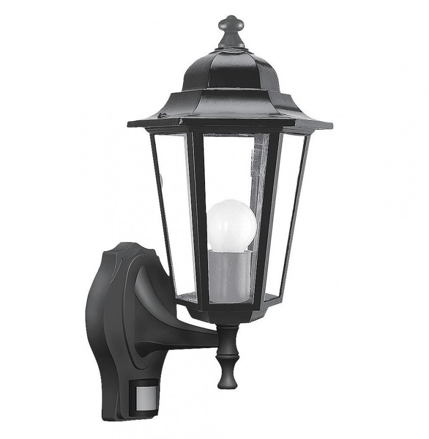 Aplica de perete exterior cu senzor, IP43, up light, negru Velence 8217 RX, Iluminat cu senzor de miscare, LED⭐ modele stil decorativ potrivite pentru iluminat exterior casa, gradina si terasa.✅Design ornamental!❤️Promotii lampi exterior cu senzor de miscare❗ ➽ www.evalight.ro. Alege corpuri de iluminat exterior cu senzor de miscare, tip aplice exterior de perete sau tavan, plafoniere exterior, proiectoare LED fatade cladiri, stalpi iluminat si felinare cu lumina ambientala, moderne, clasice, rustice si traditionale, cu aspect retro sau vintage, industrial, solare cu panou solar, cu bec LED economic, pt iluminare curte, alei, foisoare, ieftine si de lux, calitate la cel mai bun pret. a