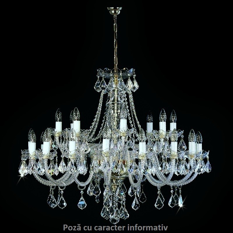 Candelabru cu 18 de brate Cristal Bohemia Exclusive SARA XVIII. CE, Lustre cristal si Corpuri de iluminat suspendate⭐ modele de lux elegante din cristal Stil Exclusive.✅Design Premium Top❗ ➽ www.evalight.ro.  a