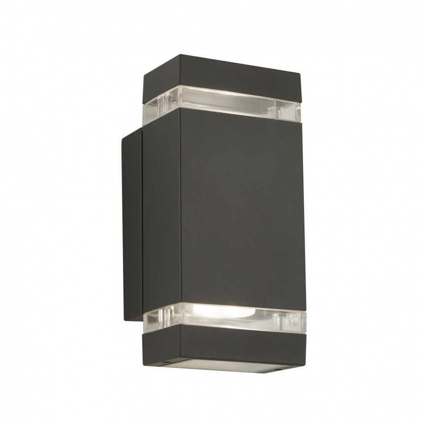 Aplica perete exterior IP44 Up and Down Sheffield gri inchis, Aplice de exterior moderne, LED⭐ lampi de perete pentru iluminat exterior terasa casa si gradina.✅Design decorativ!❤️Promotii❗ ➽www.evalight.ro. Alege corpuri de iluminat exterior rezistente la apa tip spoturi aplicate pt perete sau tavan, metalice, abajur din sticla cu decor ornamental, bec LED si lumina ambientala, ieftine si de lux, calitate deosebita la cel mai bun pret. a