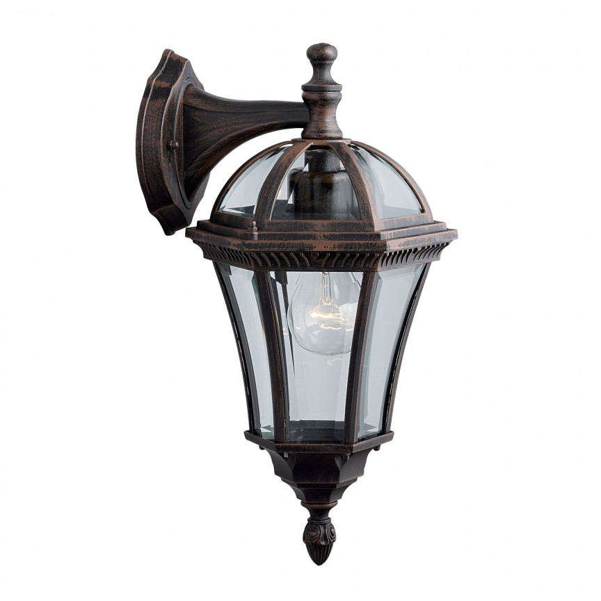 Aplica de exterior stil traditional IP44 Capri 1563 SRT, Aplice de exterior clasice, rustice, traditionale⭐ lampi de perete pentru iluminat exterior terasa casa.✅Design decorativ unic!❤️Promotii online❗ ➽www.evalight.ro. Alege oferte la corpuri de iluminat exterior rezistente la apa tip felinar din metal antichizat, abajur din sticla cu decor ornamental, bec LED si lumina ambientala, ieftine si de lux, calitate deosebita la cel mai bun pret. a