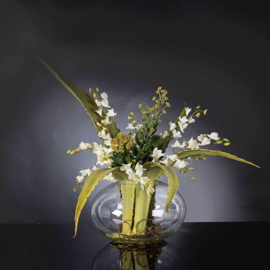 Aranjament floral mare design LUX ETERNITY BOWL ATHENA 1142260.95, Aranjamente florale de lux, plante decorative & flori artificiale in ghiveci⭐ modele design modern ornamental natural pentru decor casa❗ ➽ www.evalight.ro. a