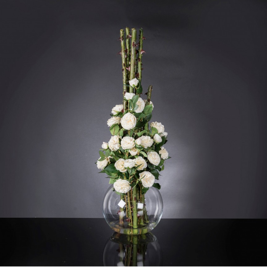 Aranjament floral mare design LUX PENELOPE COLUMN ROSES 1142278.95, Aranjamente florale de lux, plante decorative & flori artificiale in ghiveci⭐ modele design modern ornamental natural pentru decor casa❗ ➽ www.evalight.ro. a