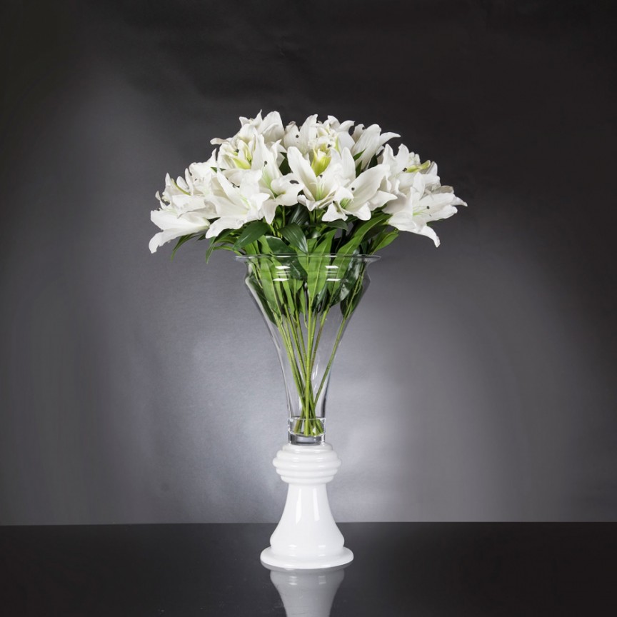 Aranjament floral mare design LUX VASE VANESSA LILIUM 1142281.95, Aranjamente florale de lux, plante decorative & flori artificiale in ghiveci⭐ modele design modern ornamental natural pentru decor casa❗ ➽ www.evalight.ro. a