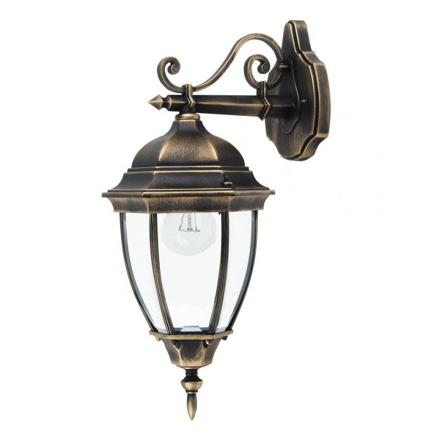 Aplica de perete exterior IP44, down light, auriu antic Toronto 8381 RX, Aplice de exterior clasice, rustice, traditionale⭐ lampi de perete pentru iluminat exterior terasa casa.✅Design decorativ unic!❤️Promotii online❗ ➽www.evalight.ro. Alege oferte la corpuri de iluminat exterior rezistente la apa tip felinar din metal antichizat, abajur din sticla cu decor ornamental, bec LED si lumina ambientala, ieftine si de lux, calitate deosebita la cel mai bun pret. a