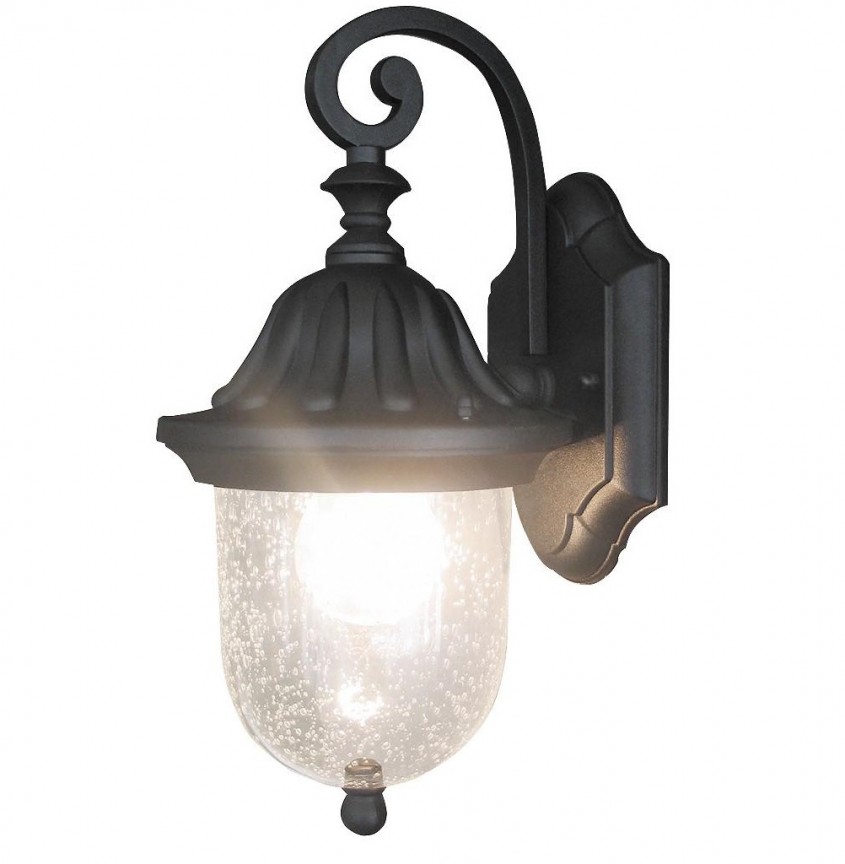 Aplica de perete exterior IP23, down light, negru Sydney 8387 RX, Aplice de exterior clasice, rustice, traditionale⭐ lampi de perete pentru iluminat exterior terasa casa.✅Design decorativ unic!❤️Promotii online❗ ➽www.evalight.ro. Alege oferte la corpuri de iluminat exterior rezistente la apa tip felinar din metal antichizat, abajur din sticla cu decor ornamental, bec LED si lumina ambientala, ieftine si de lux, calitate deosebita la cel mai bun pret. a