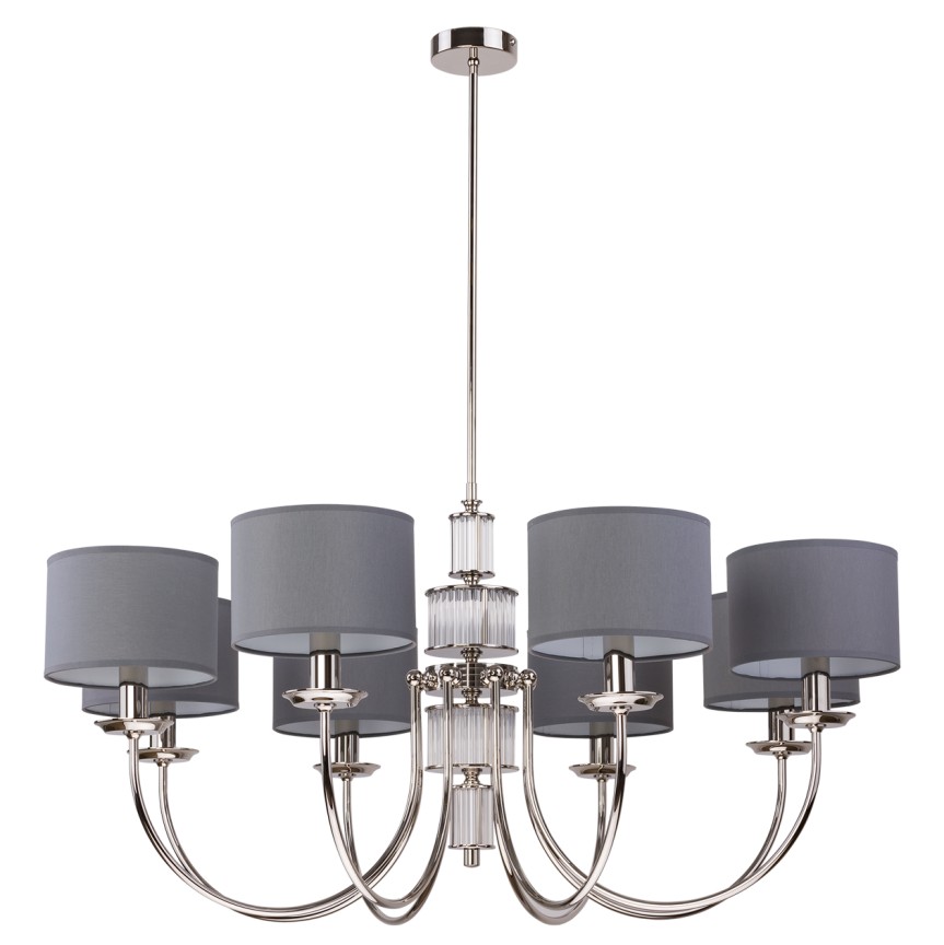 Candelabru 8 brate elegant design modern Cero, Candelabre si Lustre moderne⭐ modele elegante de lux pentru dormitor living, bucatarie.✅DeSiGn decorativ unic!❤️Promotii lampi❗ ➽www.evalight.ro. Alege corpuri de iluminat suspendate pt interior stil modern, suspensii de tip pendule cu cristale, abajur material textil, lemn, metal, sticla, bec tip lumanare Edison sau LED, ieftine de calitate deosebita la cel mai bun pret.

 a