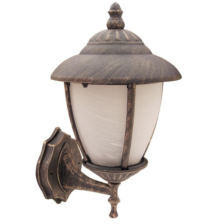 Aplica de perete exterior IP43, up light, auriu antic Madrid 8477 RX, Aplice de exterior clasice, rustice, traditionale⭐ lampi de perete pentru iluminat exterior terasa casa.✅Design decorativ unic!❤️Promotii online❗ ➽www.evalight.ro. Alege oferte la corpuri de iluminat exterior rezistente la apa tip felinar din metal antichizat, abajur din sticla cu decor ornamental, bec LED si lumina ambientala, ieftine si de lux, calitate deosebita la cel mai bun pret. a