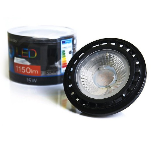 Bec LED dimabil ES111 BULB negru 15W 3000K, Becuri GU10 LED - Bec halogen soclu GU10 - dulie bec GU10⭐ modele becuri economice si halogen.✅Clasa eficienta energetica❗ ➽ www.evalight.ro. Alege temperatura de culoare potrivita a becurilor functie de tipul de iluminare: cu lumina calda, rece, naturala sau neutra. 
Becuri cu soclu (dulie) de tip GU10 cu LED dimabile cu lumina calda (3000K), lumina rece alba (6500K) si lumina neutra (4000K), lumina naturala, proiectoare si reflectoare cu spot-uri reglabile cu flux luminos directionabil, aplicate si incastrate pe tavan fals rigips (plafon), perete, lumeni, bec LED ECO echivalent 35W / 50W / 100W (Watt) tensinea curentului electric este de 12V fata de 220V (Volti), durata mare de viata, becuri cu lumina puternica (luminozitate mare), ce consumă mai putina energie electrica, rezistente la caldura si la apa, cu garantie cel mai bun pret❗ a