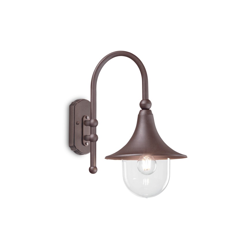 Aplica de exterior cu protectie IP44 CIMA AP1 COFFEE 246826 IDL, Aplice de exterior clasice, rustice, traditionale⭐ lampi de perete pentru iluminat exterior terasa casa.✅Design decorativ unic!❤️Promotii online❗ ➽www.evalight.ro. Alege oferte la corpuri de iluminat exterior rezistente la apa tip felinar din metal antichizat, abajur din sticla cu decor ornamental, bec LED si lumina ambientala, ieftine si de lux, calitate deosebita la cel mai bun pret. a