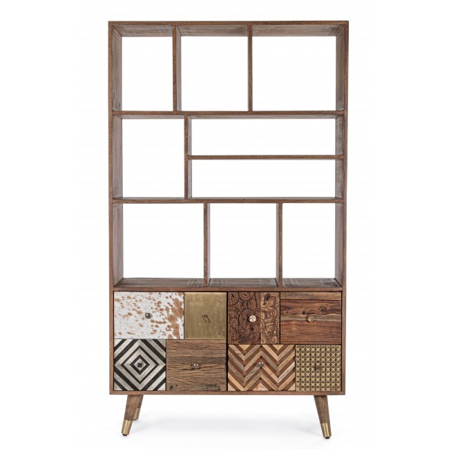 Biblioteca din lemn de mango design scandinav DHAVAL 0746568 BZ, Vitrine / Rafturi, moderne⭐ modele decorative de lux din lemn, metalice sau sticla pentru living.❤️Promotii mobila perete❗ ➽ www.evalight.ro. a